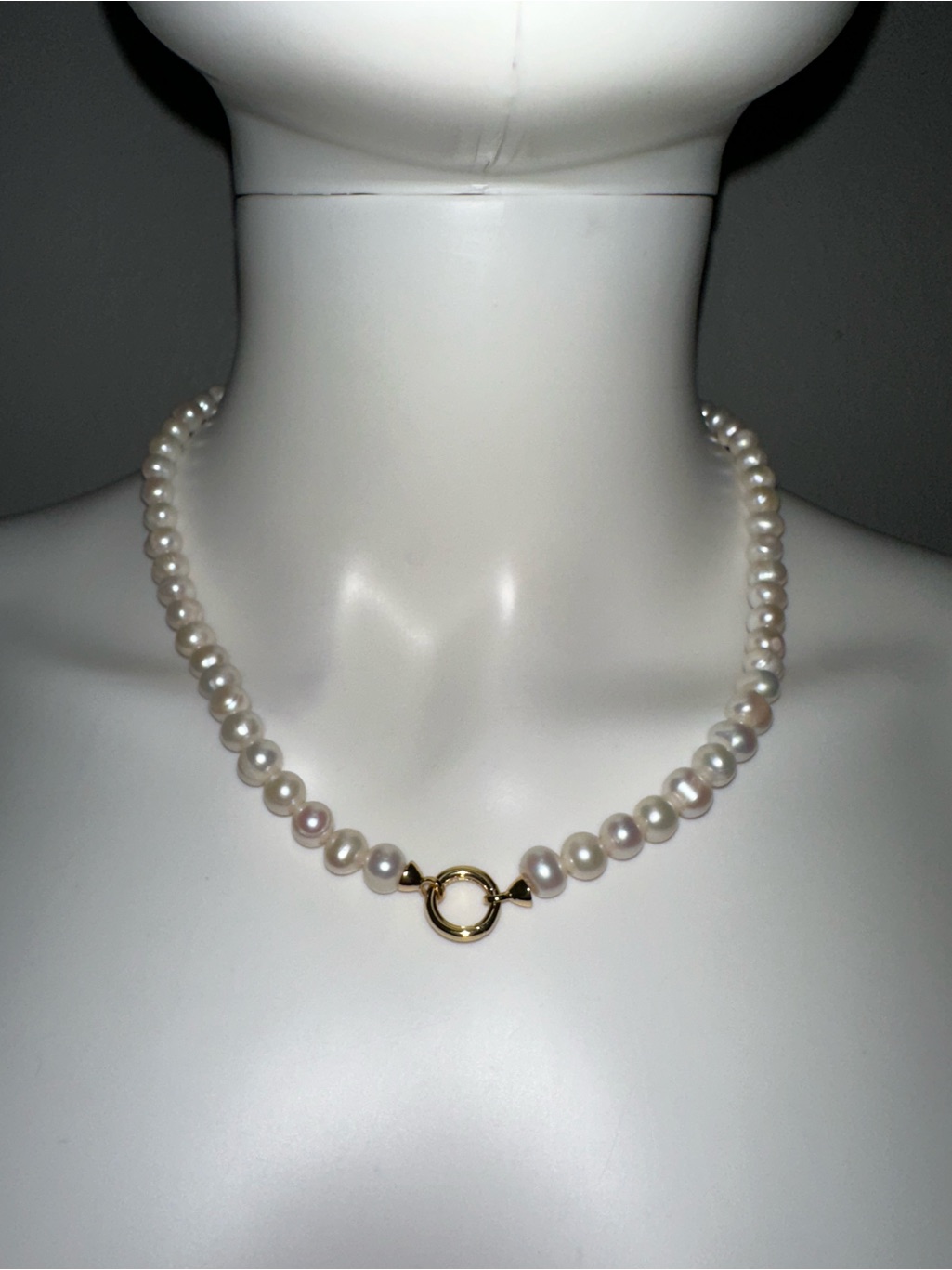 Awe Inspired Single Strand Pearl Gold Vermeil Charm Collector Boho Necklace — image 3 of 6